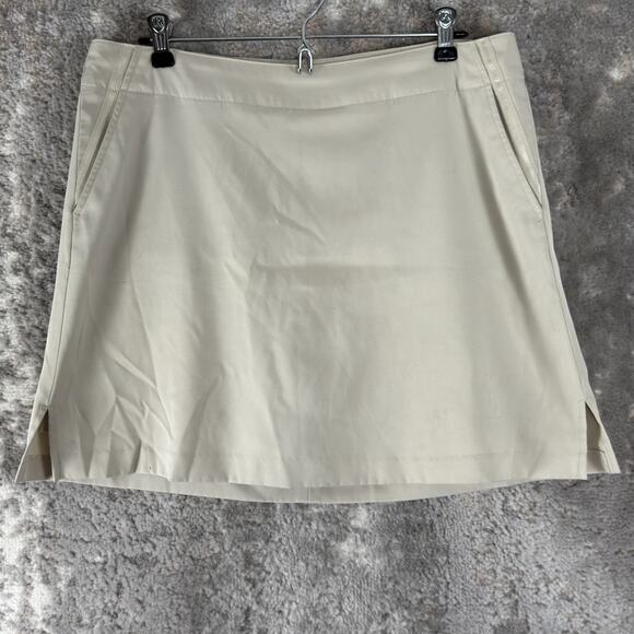 Lady Hagen Size 2 Golf Casual Wear Slit Hem Stretch Beige Skort Side Pockets - Picture 1 of 12
